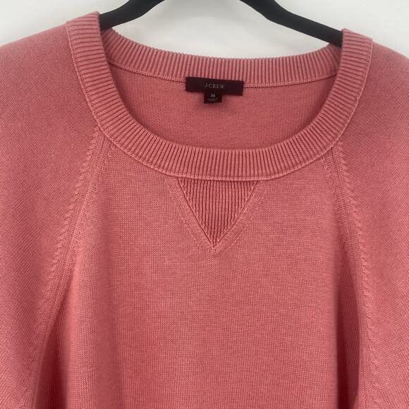 J Crew Crewneck Sweatshirt Cotton Cashmere Pullover Weathered Rose Pink Medium - Picture 4 of 10